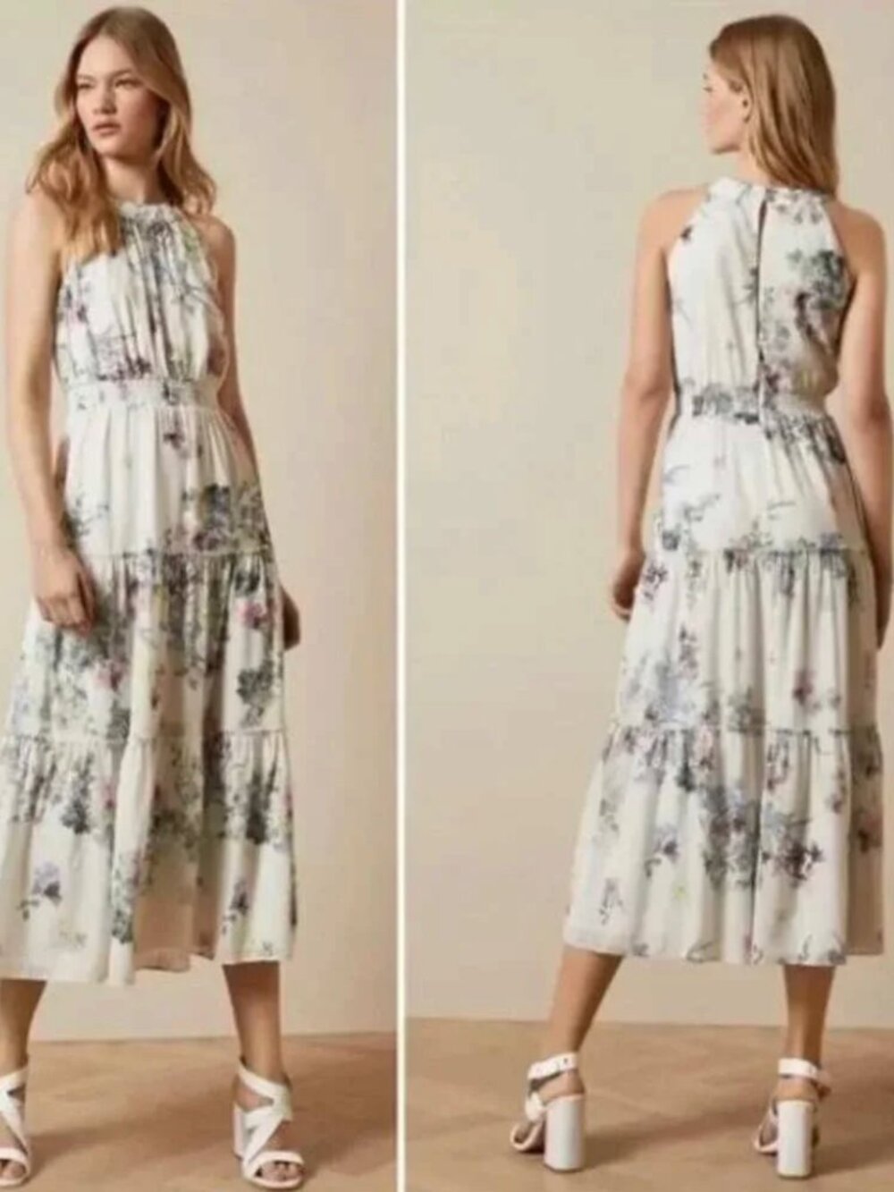 Ted Baker London Floral Tiered Midi Dress - Picture 14 of 14